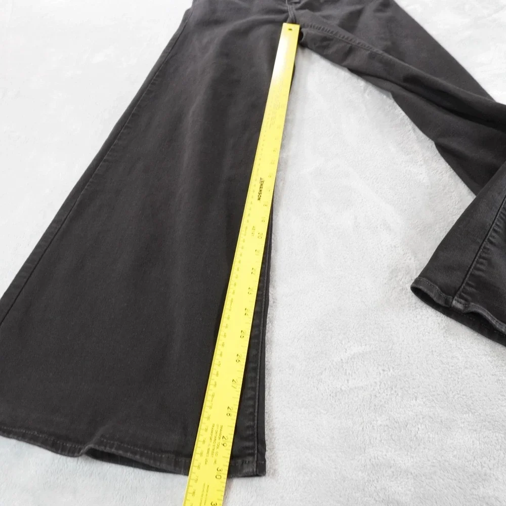 Levi's 318 Shaping Jeans Womens 29 Black Wide Leg Flare Stretch Mid Rise Y2K - Picture 5 of 13